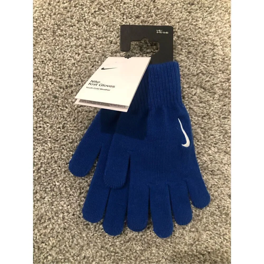 Nike Cold Weather Youth Knit Gloves Royal Blue Size L/XL